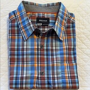 Marmot Men's Button-down Plaid Shirt - Large, Like New!